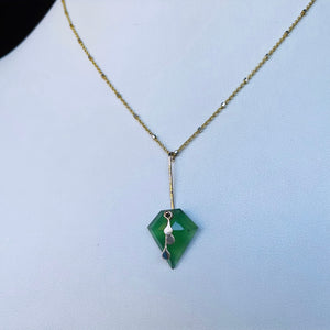 Pendulum dots diamond serpentine necklace-serena kojimoto studio