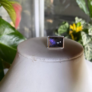 Sideways Purple labradorite ring-serena kojimoto studio