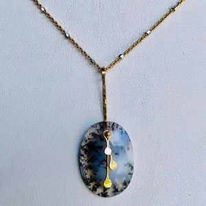 Snow forest pendulum dots necklace-serena kojimoto studio