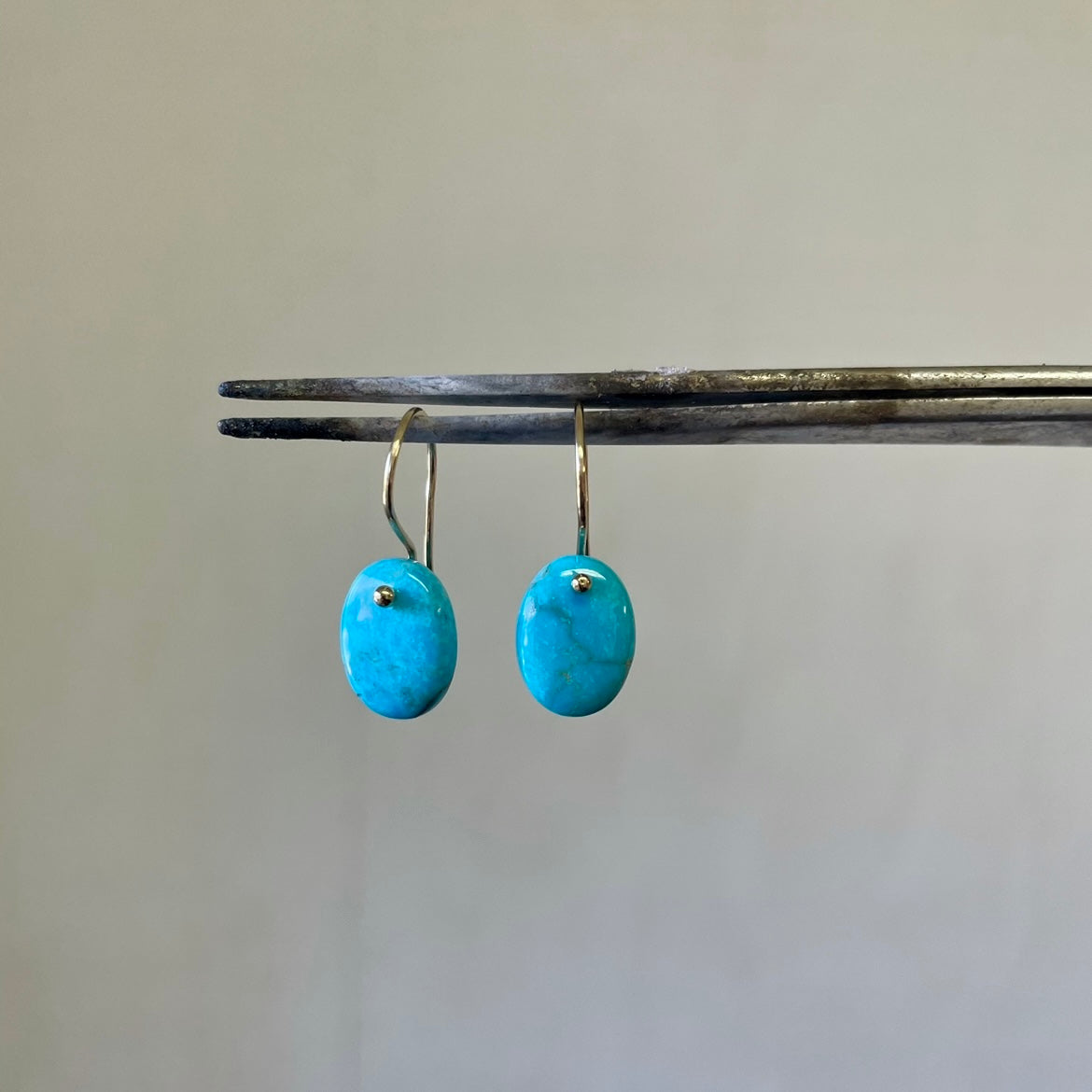 Petite turquoise earrings-serena kojimoto studio
