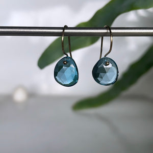 Petite London blue topaz earrings-serena kojimoto studio