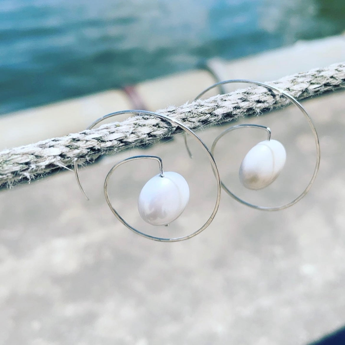 Deco hoops white pearls-serena kojimoto studio