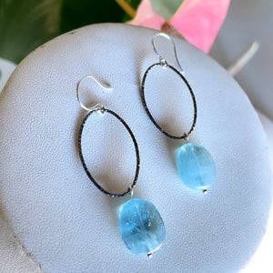 Oxi Oval aquamarines earrings-serena kojimoto studio