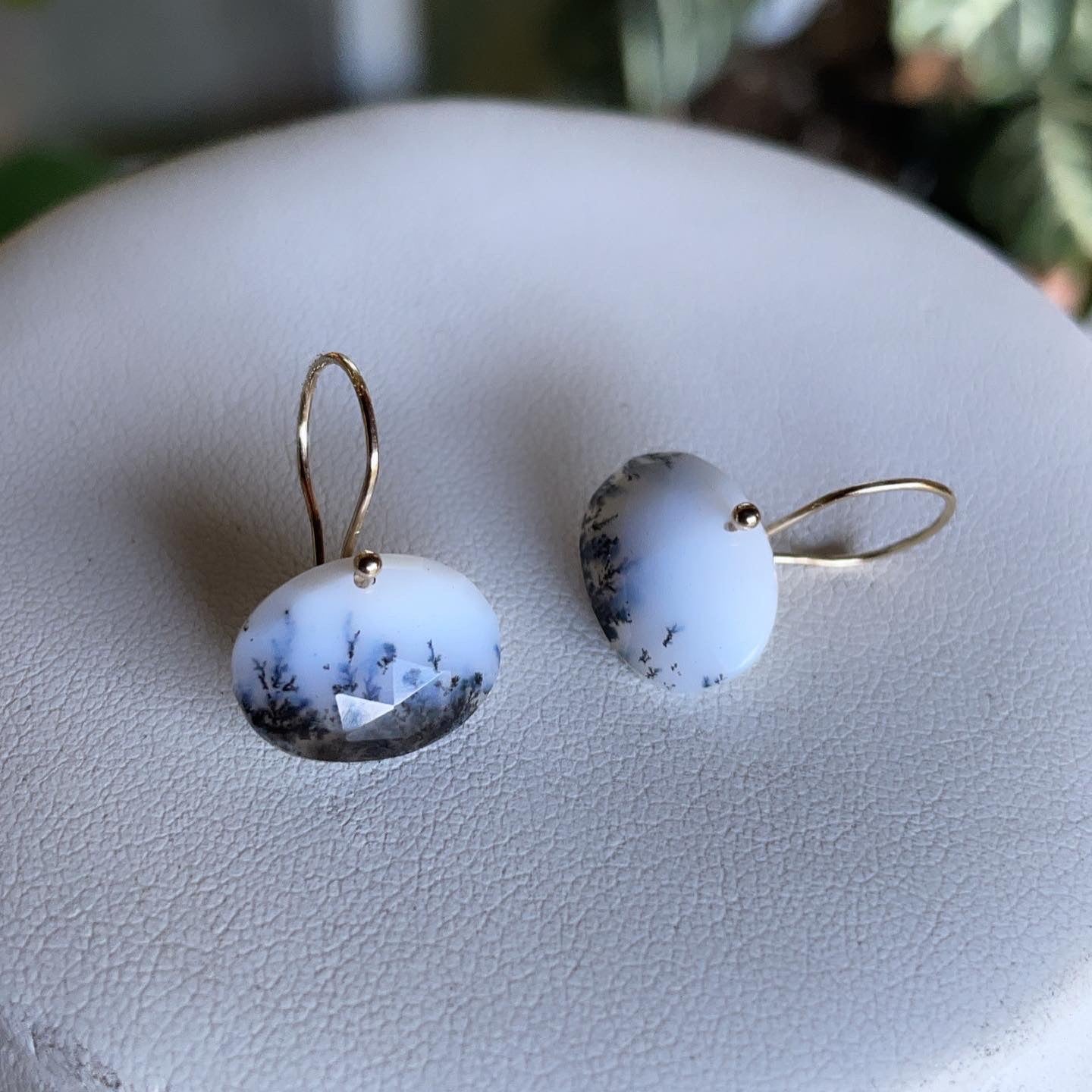 Winter Dendritic Opal earrings-serena kojimoto studio