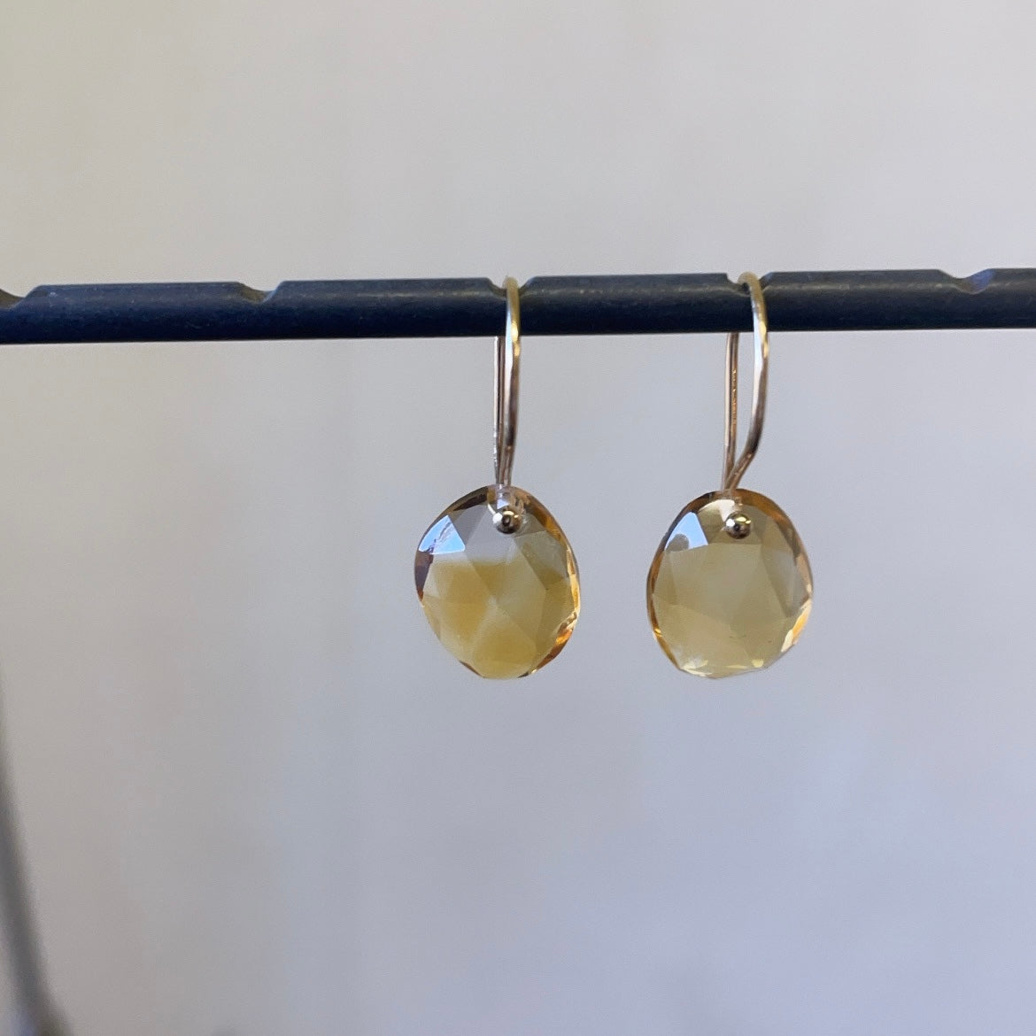 Petite organic golden citrine earrings-serena kojimoto studio