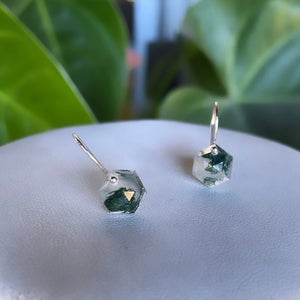 Mini earrings in moss agates-serena kojimoto studio