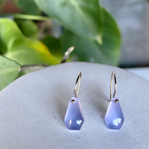 Petite lavender chalcedony earrings-serena kojimoto studio