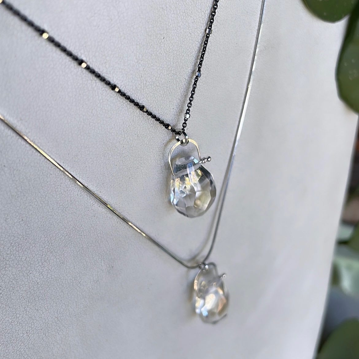 Stirrup quartz crystal necklace-serena kojimoto studio