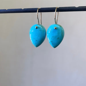 Petite point drop turquoise earrings-serena kojimoto studio